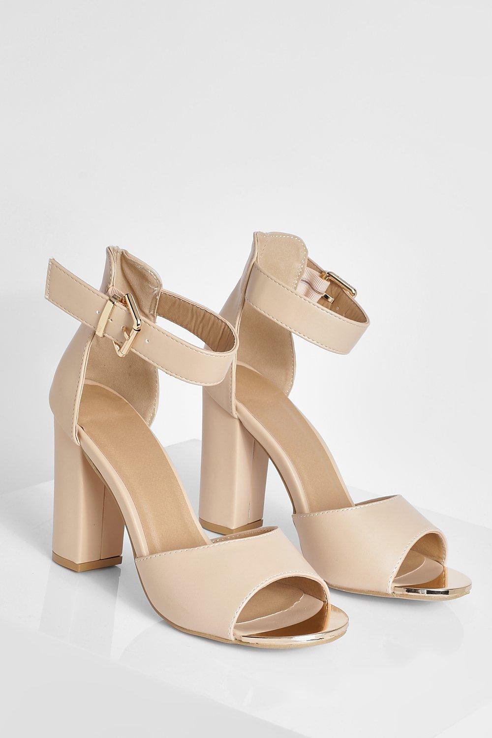 Nude peep toe block clearance heel