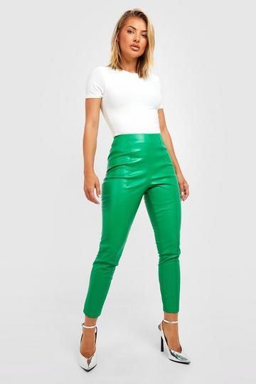 Seam Detail Pu Leggings green