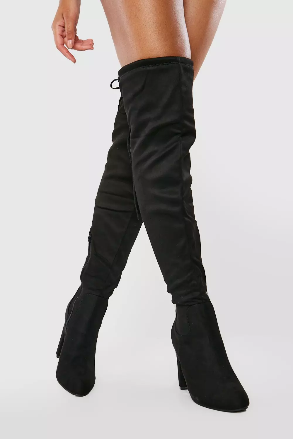 Over the knee shop boots tie back