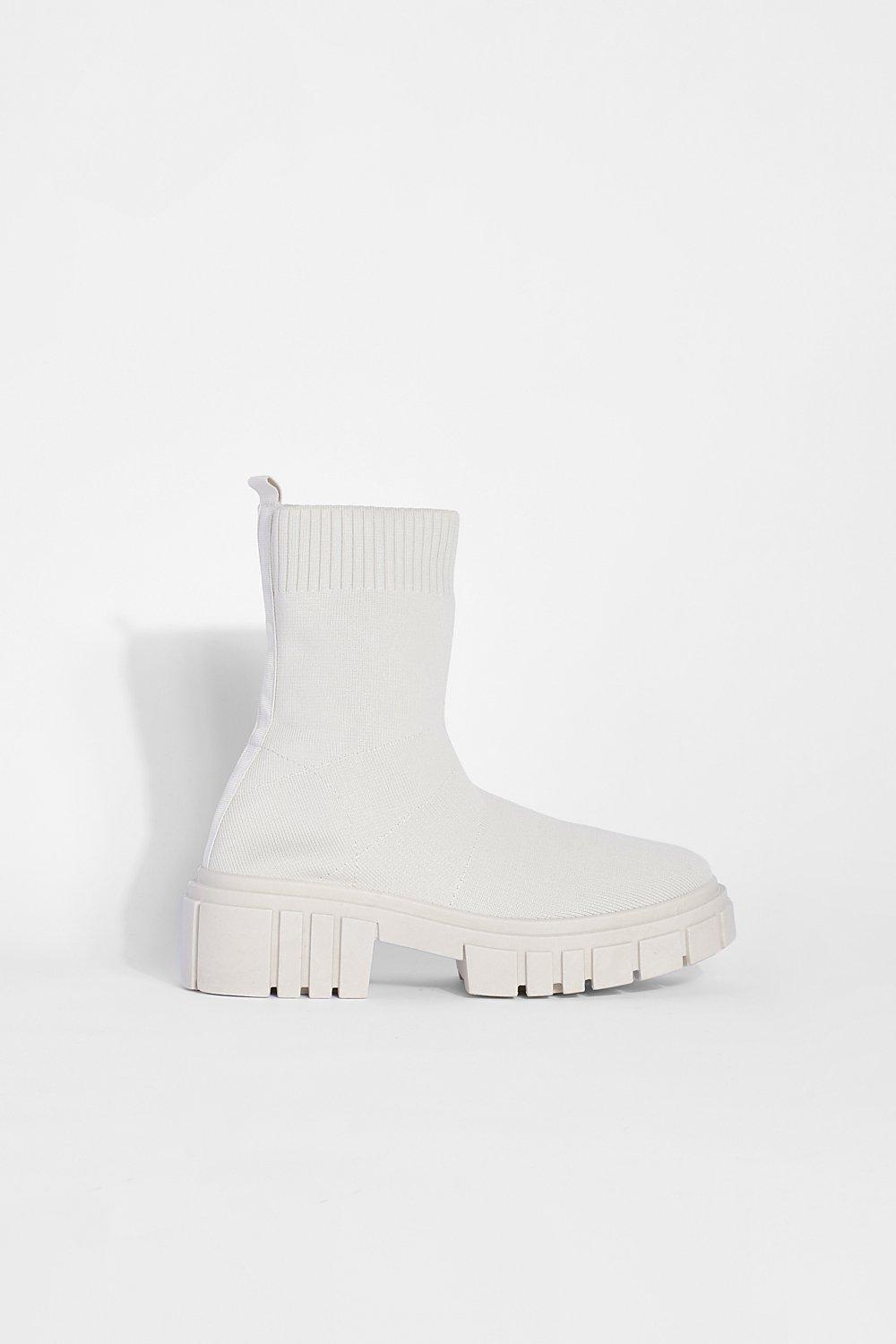 Bottines blanches online boohoo