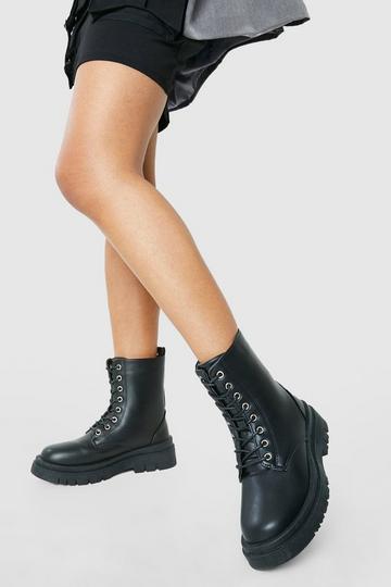 Black Lace Up Combat Boots