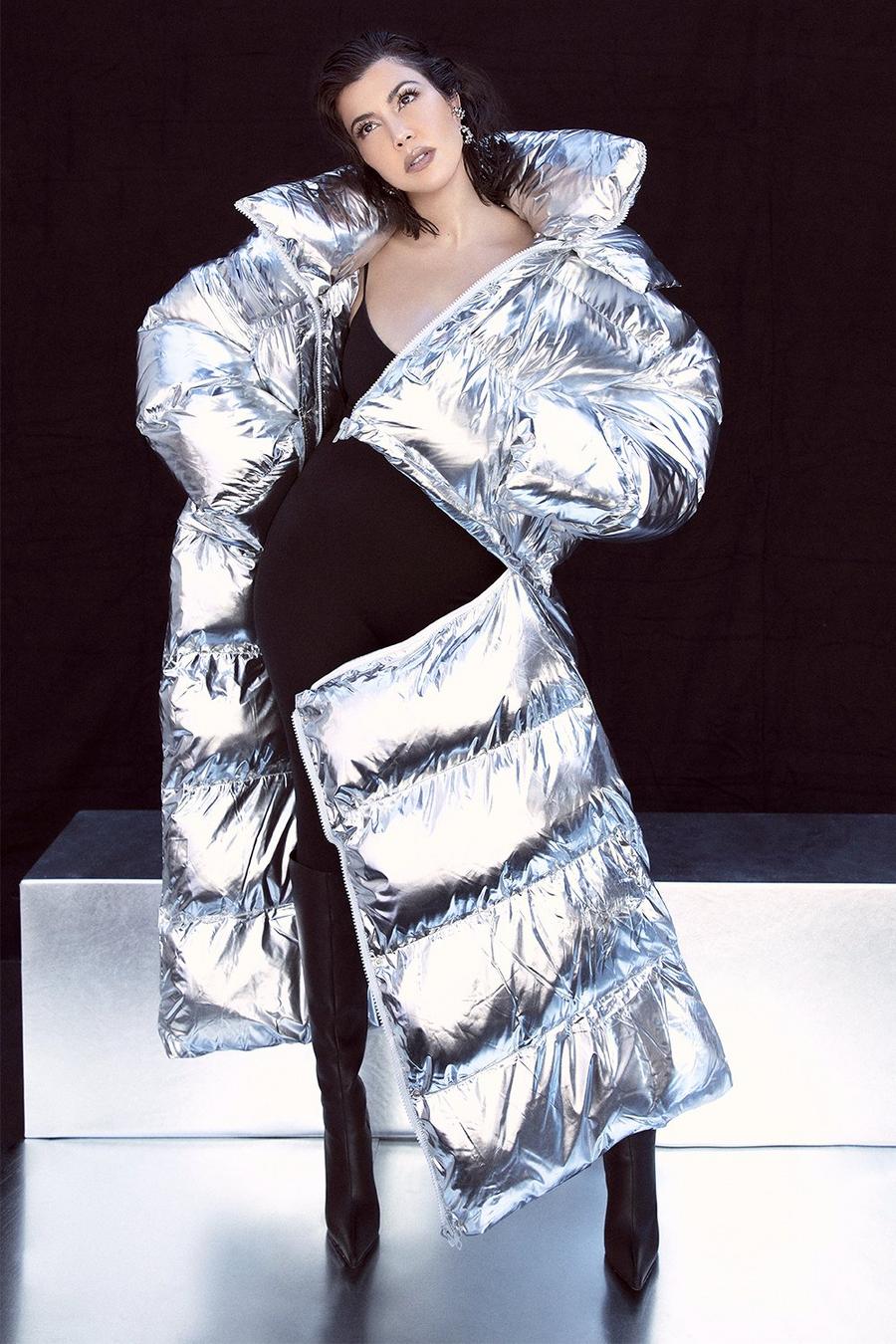 Silver Kourtney Kardashian Barker 4 In 1 Detachable Puffer Jacket