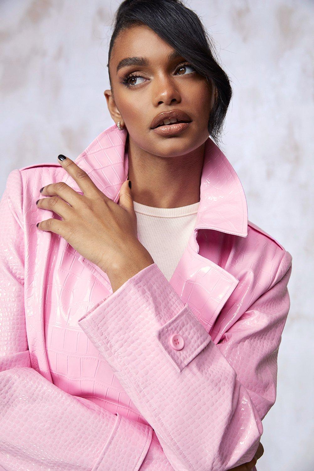 Boohoo pink outlet coat