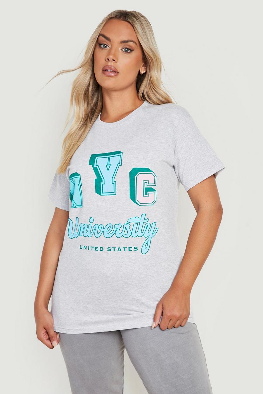 T-shirt Plus Size NYC, Grey marl image number 1
