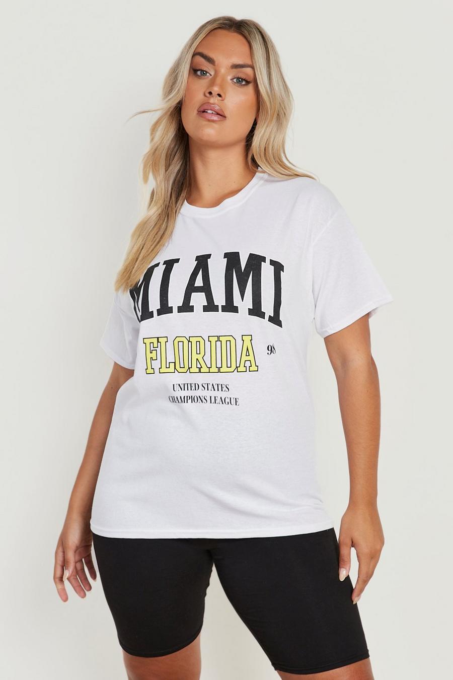 White Plus Miami Printed T-shirt image number 1