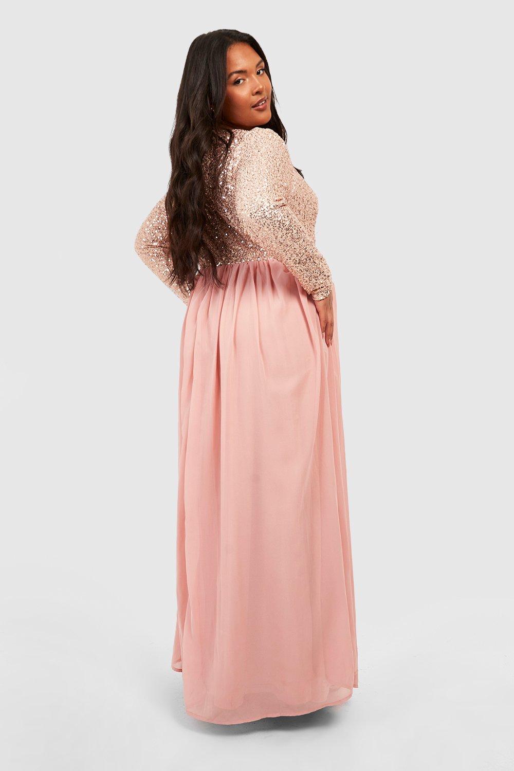 Boohoo plus sequin hot sale maxi dress