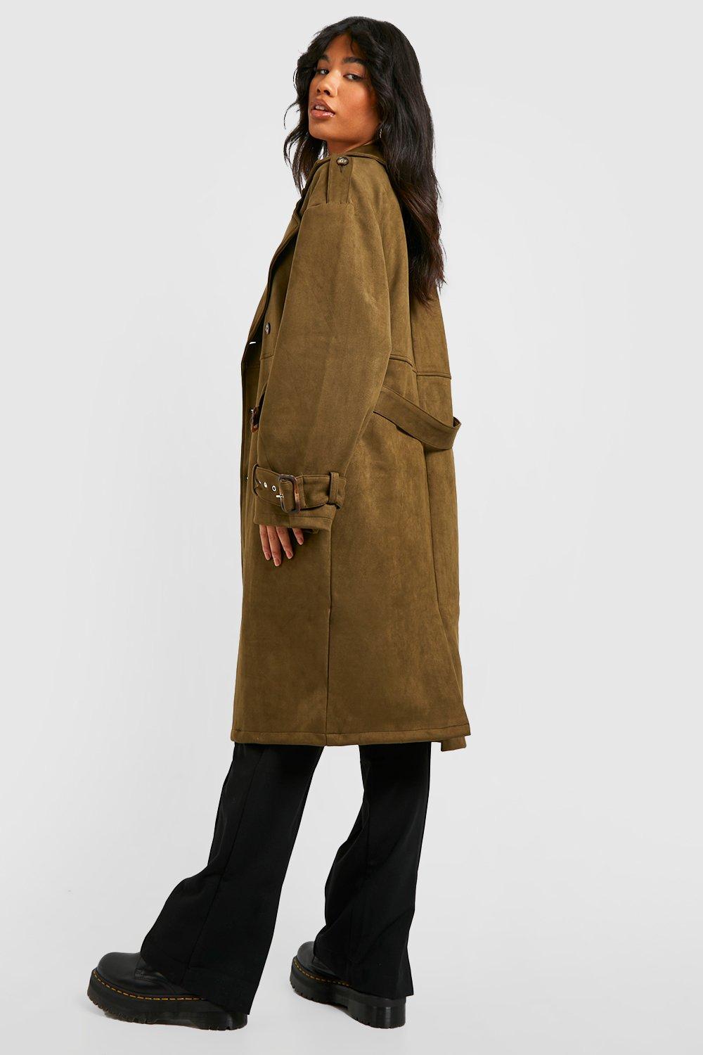 Womens suede sale duster coat