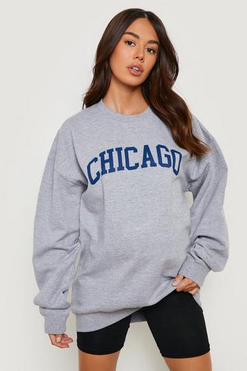 Maternity Chicago Oversized Sweatshirt grey marl