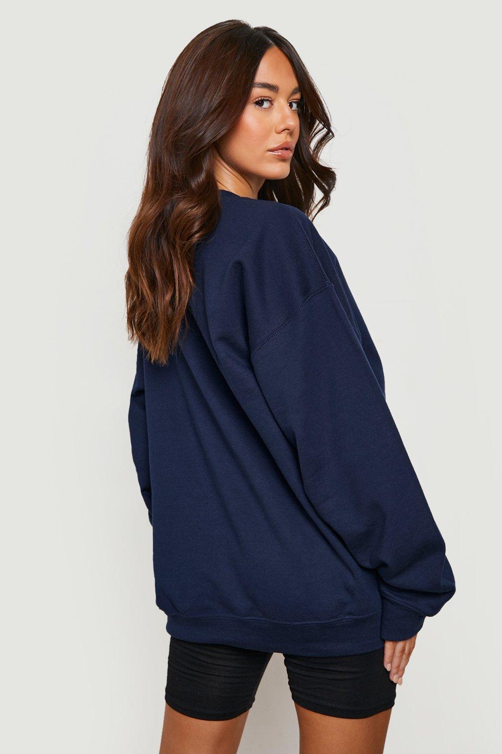 Oversized navy 2025 blue sweatshirt