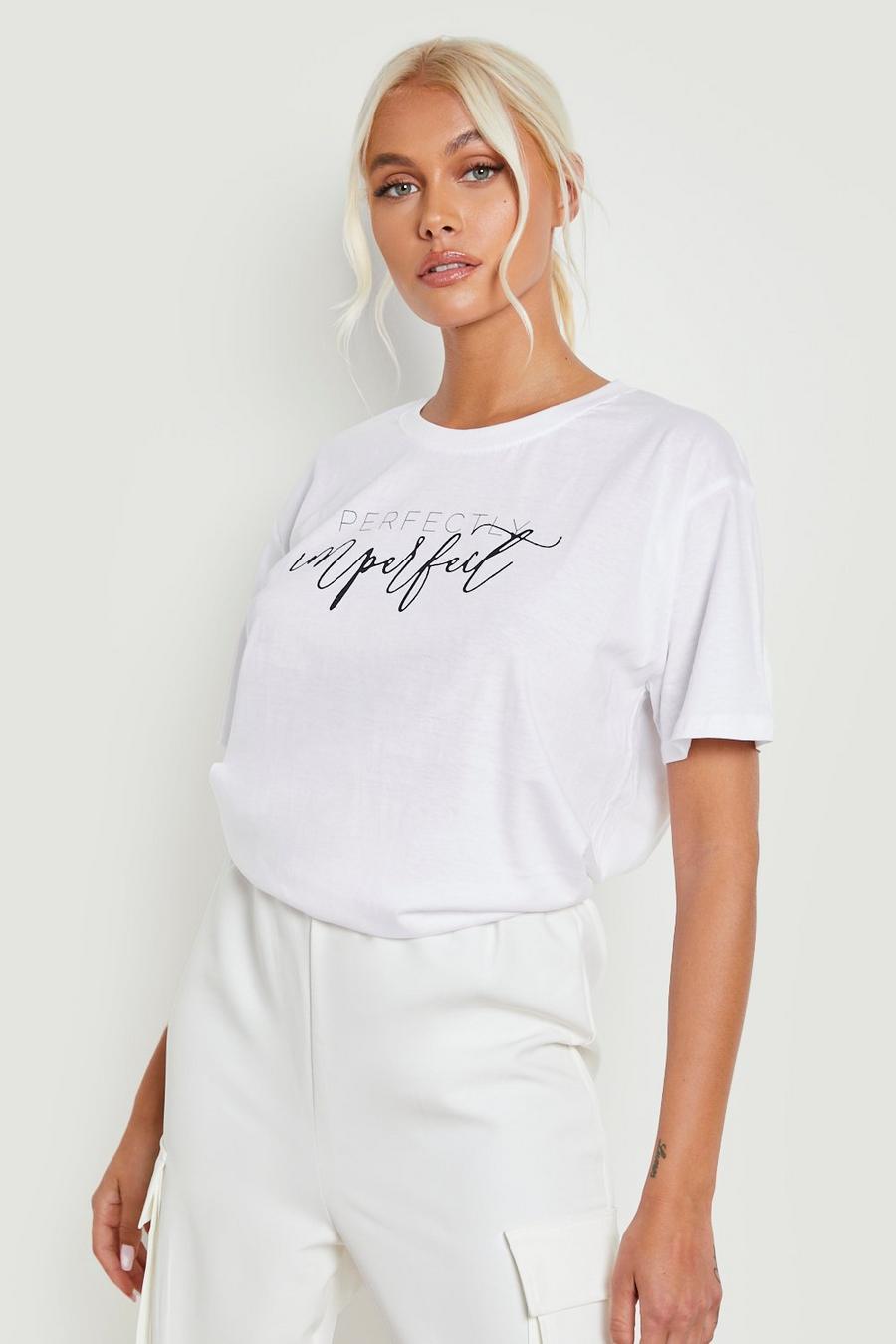 White Perfectly Imperfect Oversized T-shirt image number 1