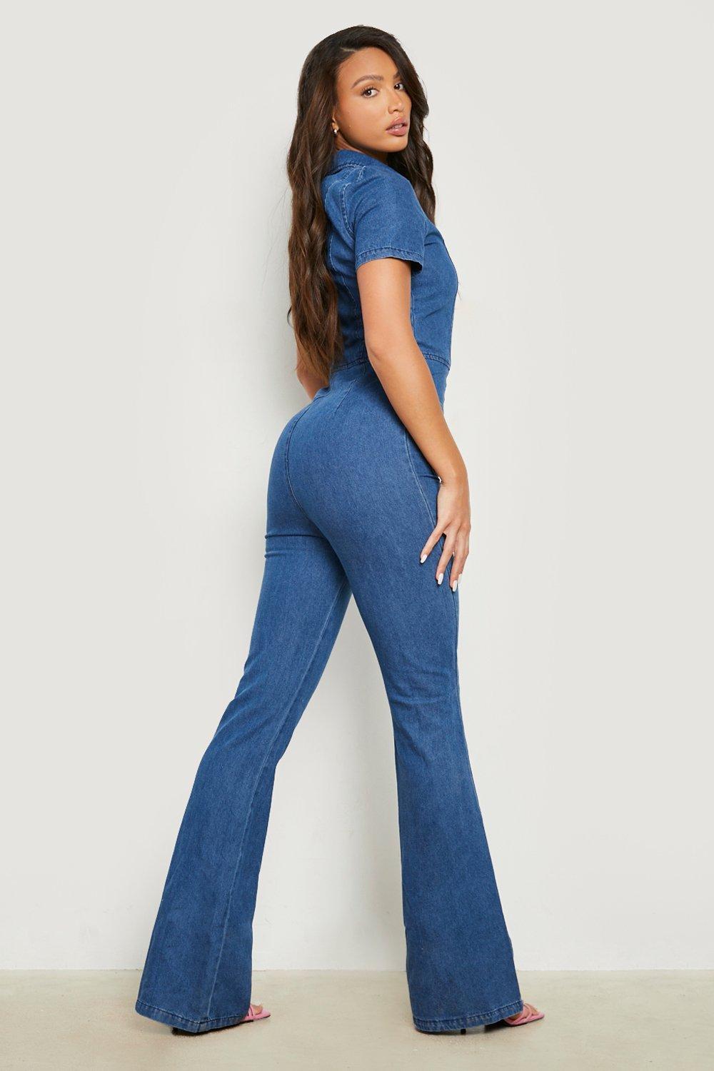 Flared boiler suit on sale