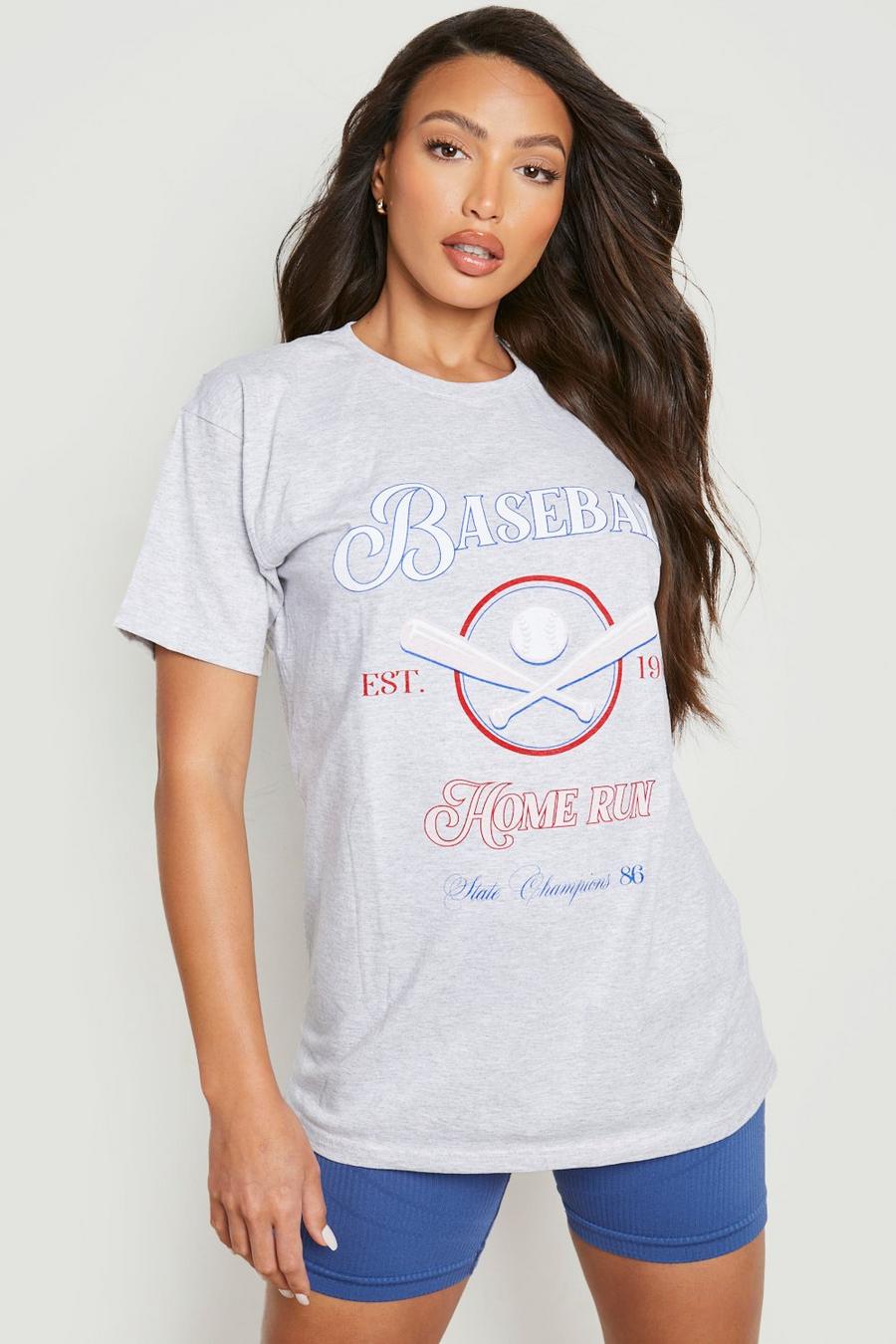 Tall - T-shirt à imprimé baseball, Grey marl image number 1