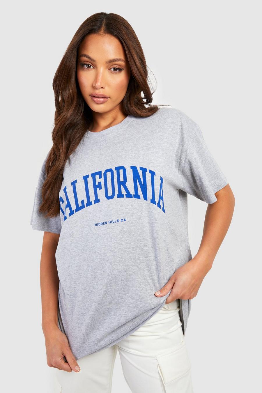 T-shirt Tall con stampa California, Grey marl image number 1