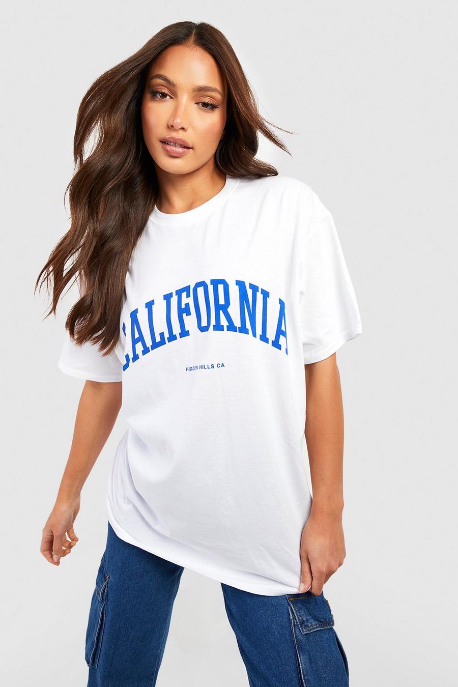Camiseta Tall con estampado de California, White bianco image number 1