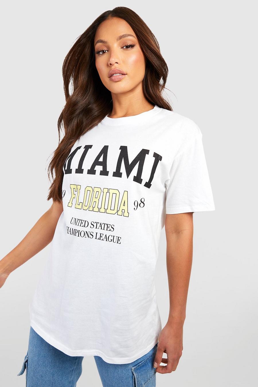 White blanc Tall Miami Printed T-shirt image number 1
