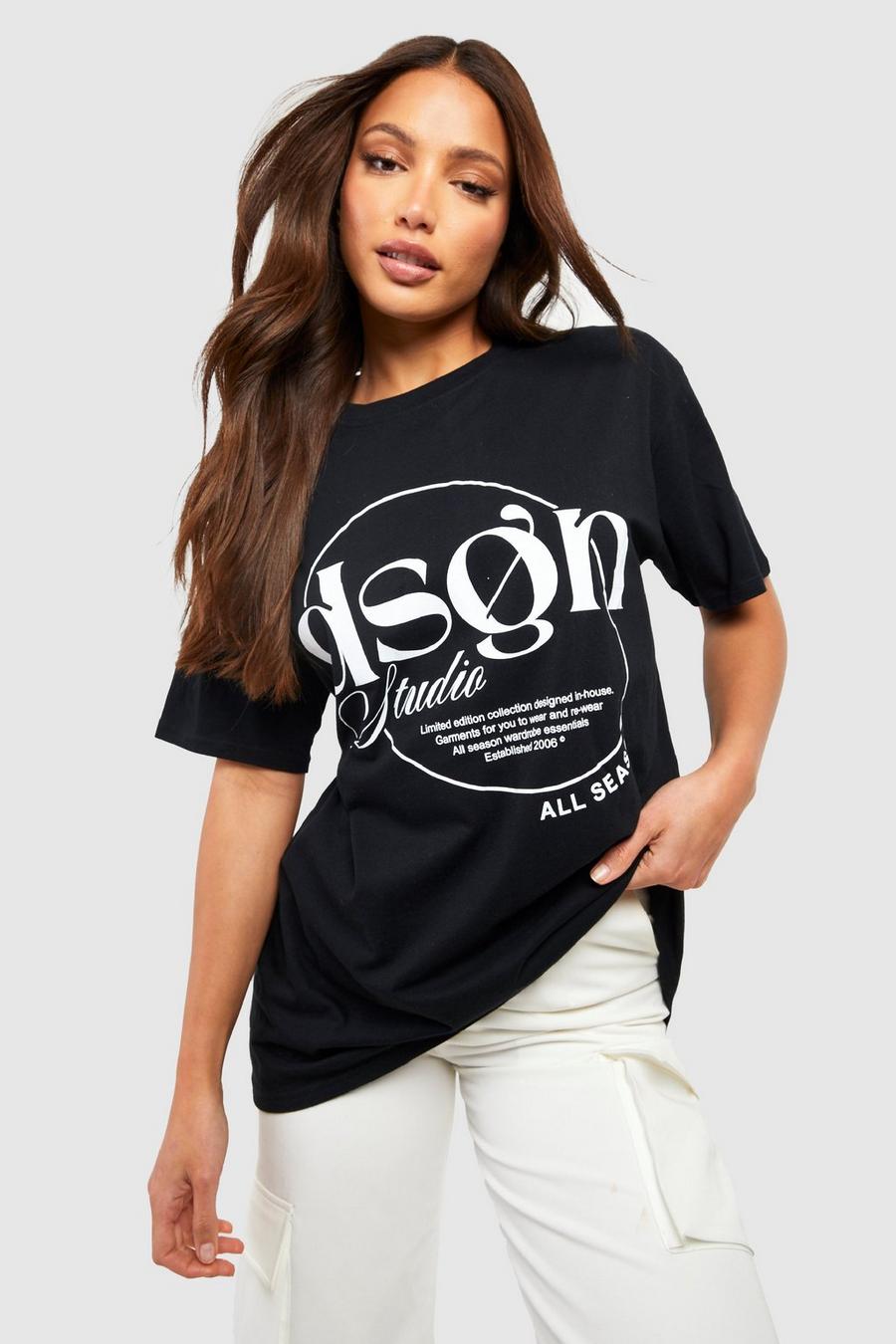 T-shirt Tall con stampa Dsgn Studio, Black
