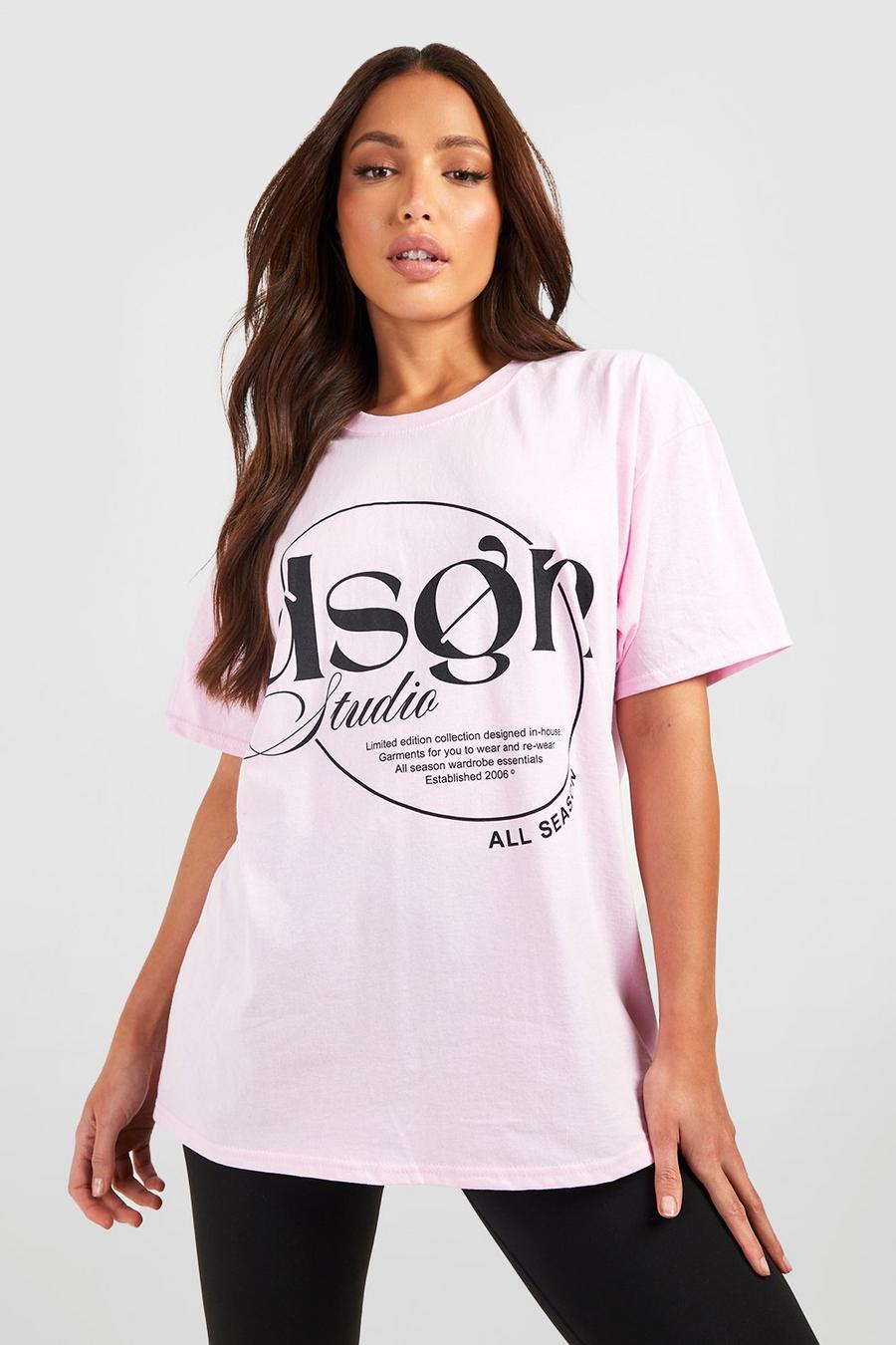 Camiseta Tall con estampado Dsgn Studio, Light pink rosa image number 1