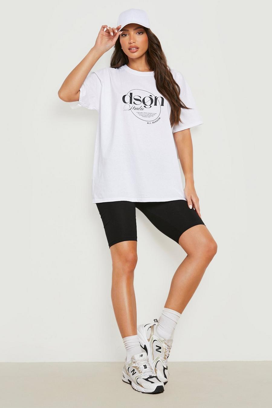 T-shirt Tall con stampa Dsgn Studio, White bianco