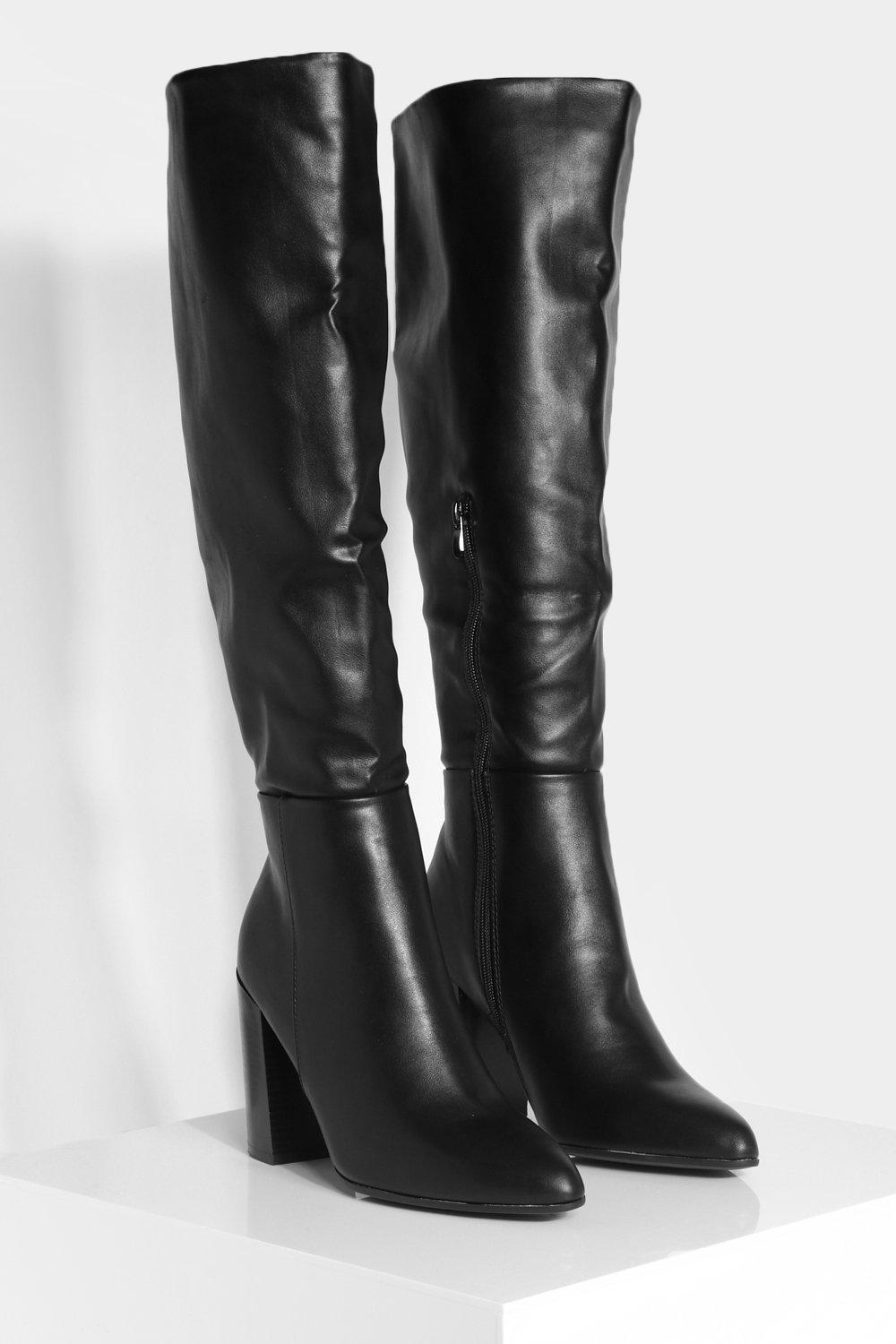 Heeled knee on sale high boots uk