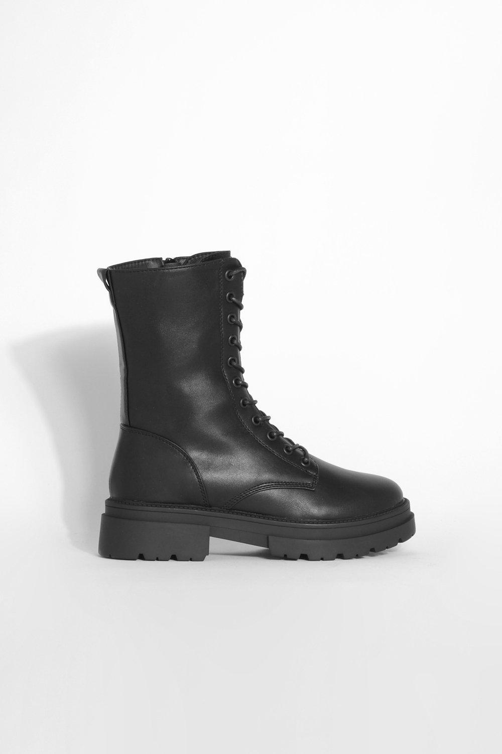 Lace Up Hiker Boots boohoo