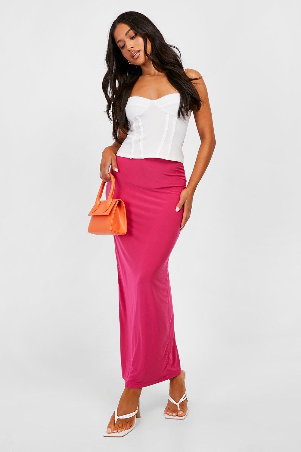 Hot pink shop petite maxi skirt