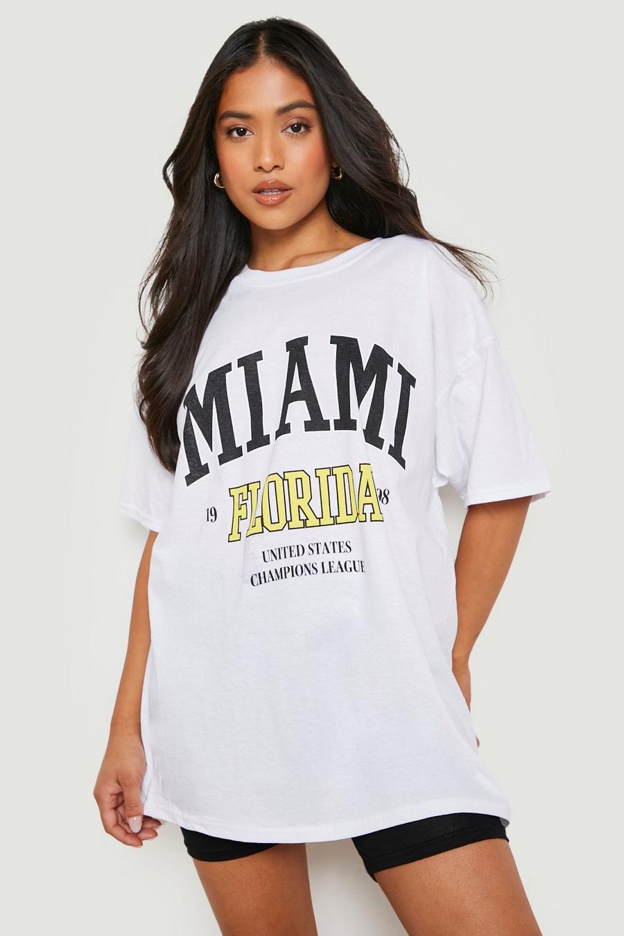 White Petite Miami Graphic T-Shirt image number 1