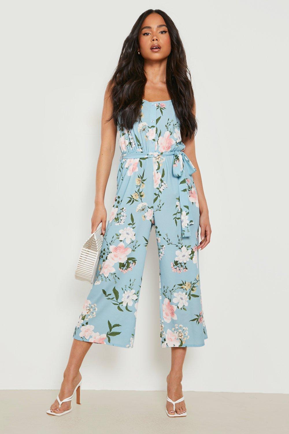 Petite best sale floral jumpsuit