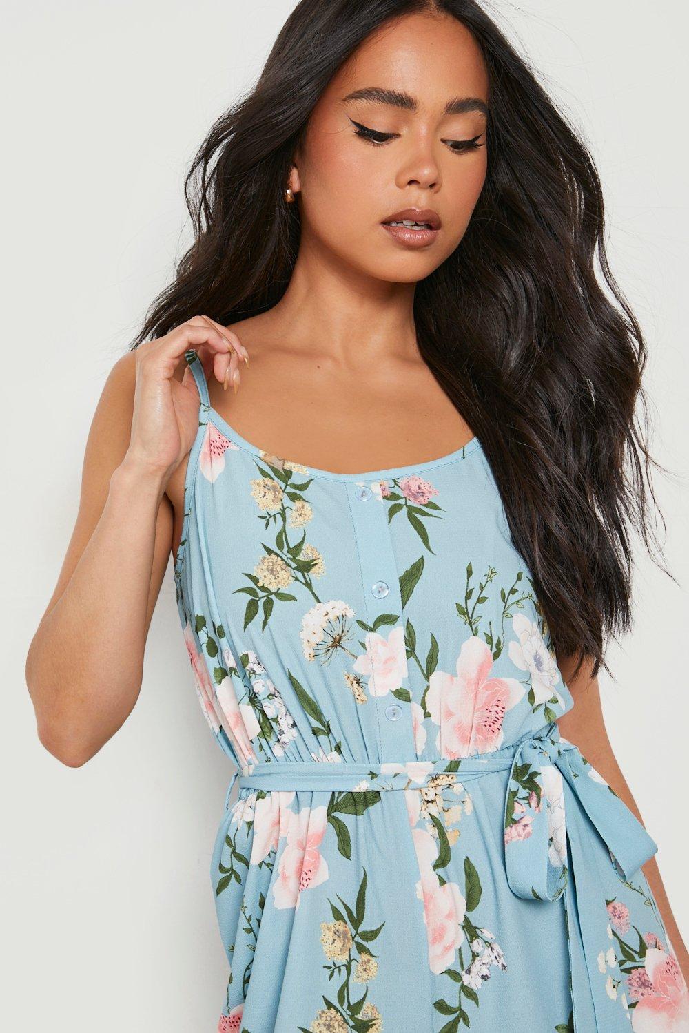 Floral Print Strappy Culotte Jumpsuit