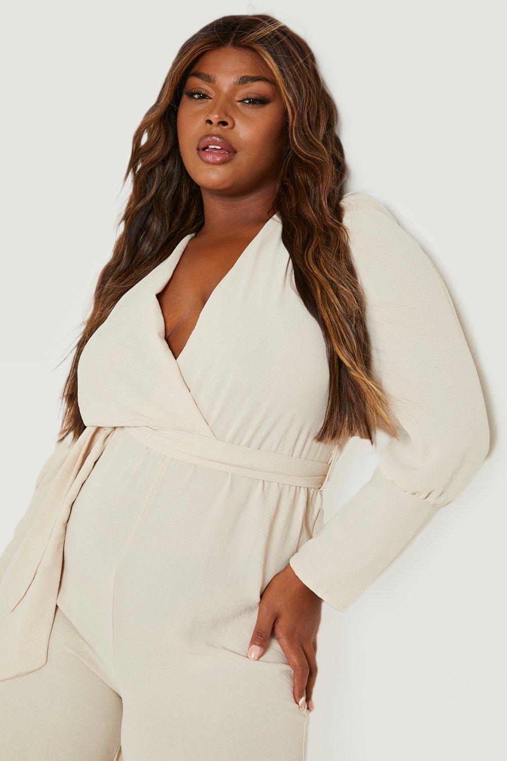 Plus size hotsell white party jumpsuits