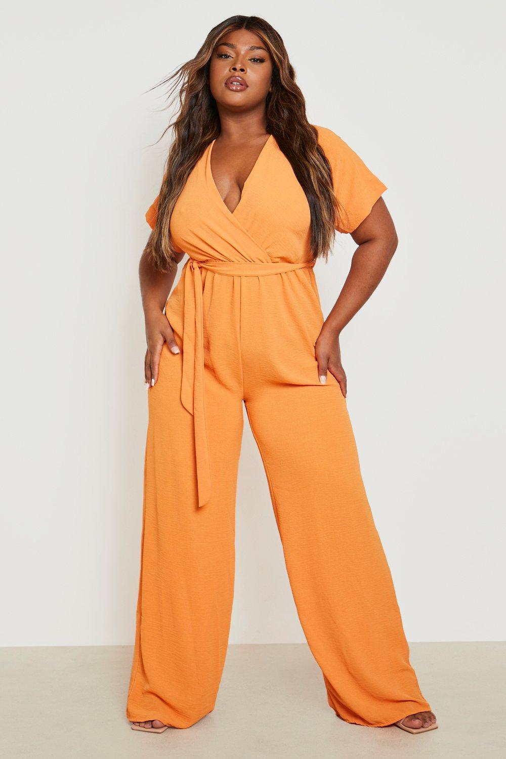 Belted wide leg store jumpsuit