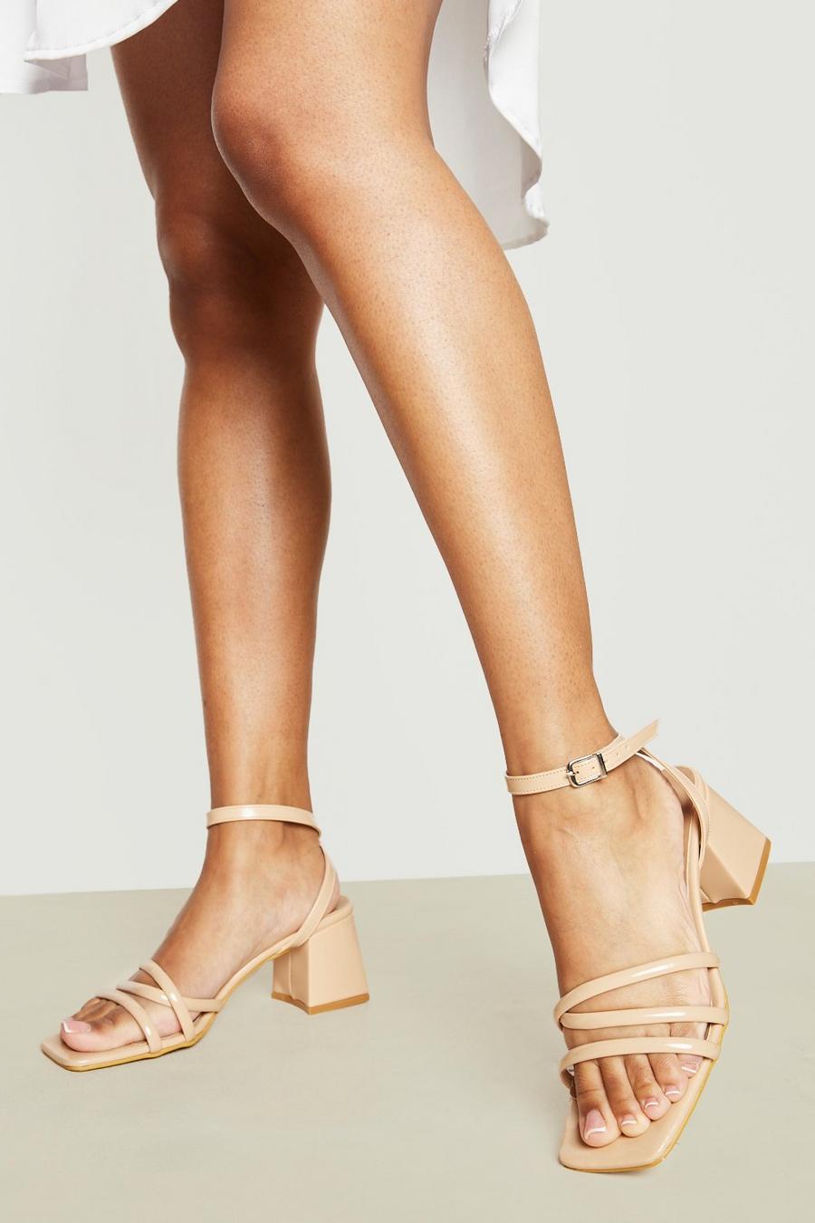 Nude Wide Width Multi Strap Two Part Heel image number 1