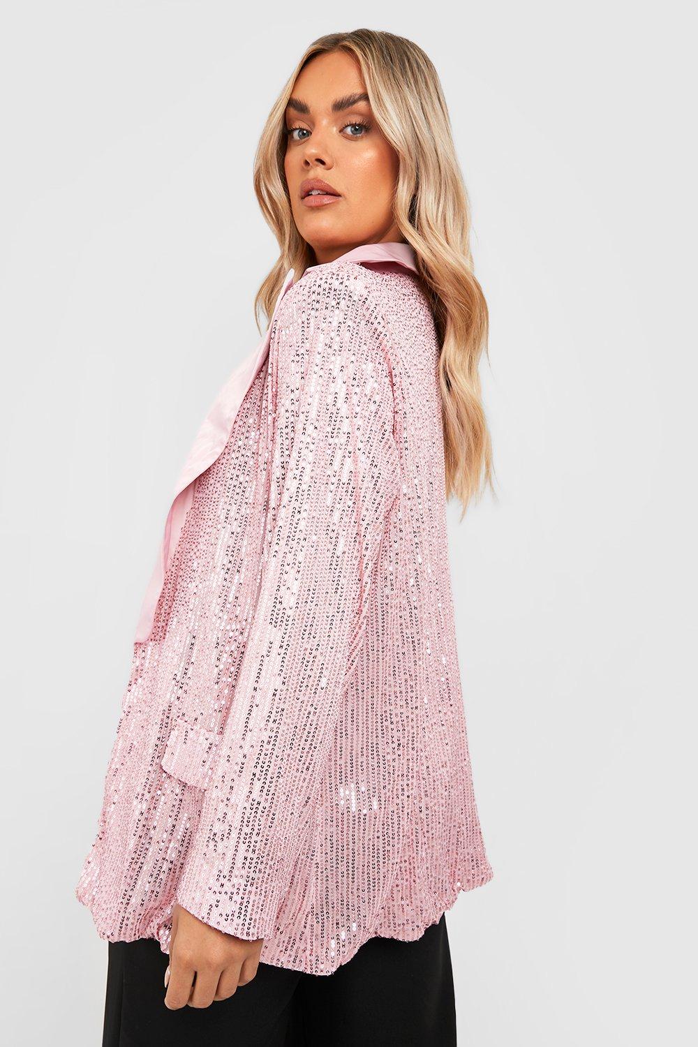 boohoo Plus Large Sequin Crop Jacket  Stylish spring outfit, Large  sequins, Crop jacket