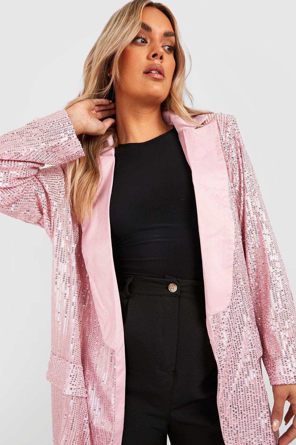 boohoo Plus Large Sequin Crop Jacket  Stylish spring outfit, Large  sequins, Crop jacket