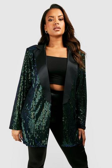 Green Plus Sequin Blazer