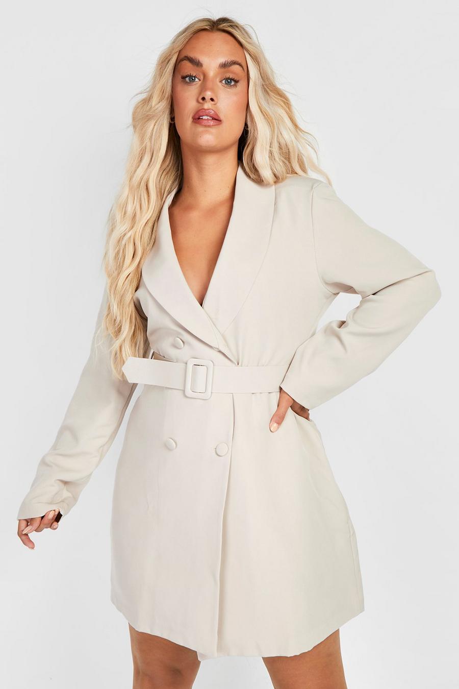 Stone Plus Double Breasted Belted Blazer Dress image number 1