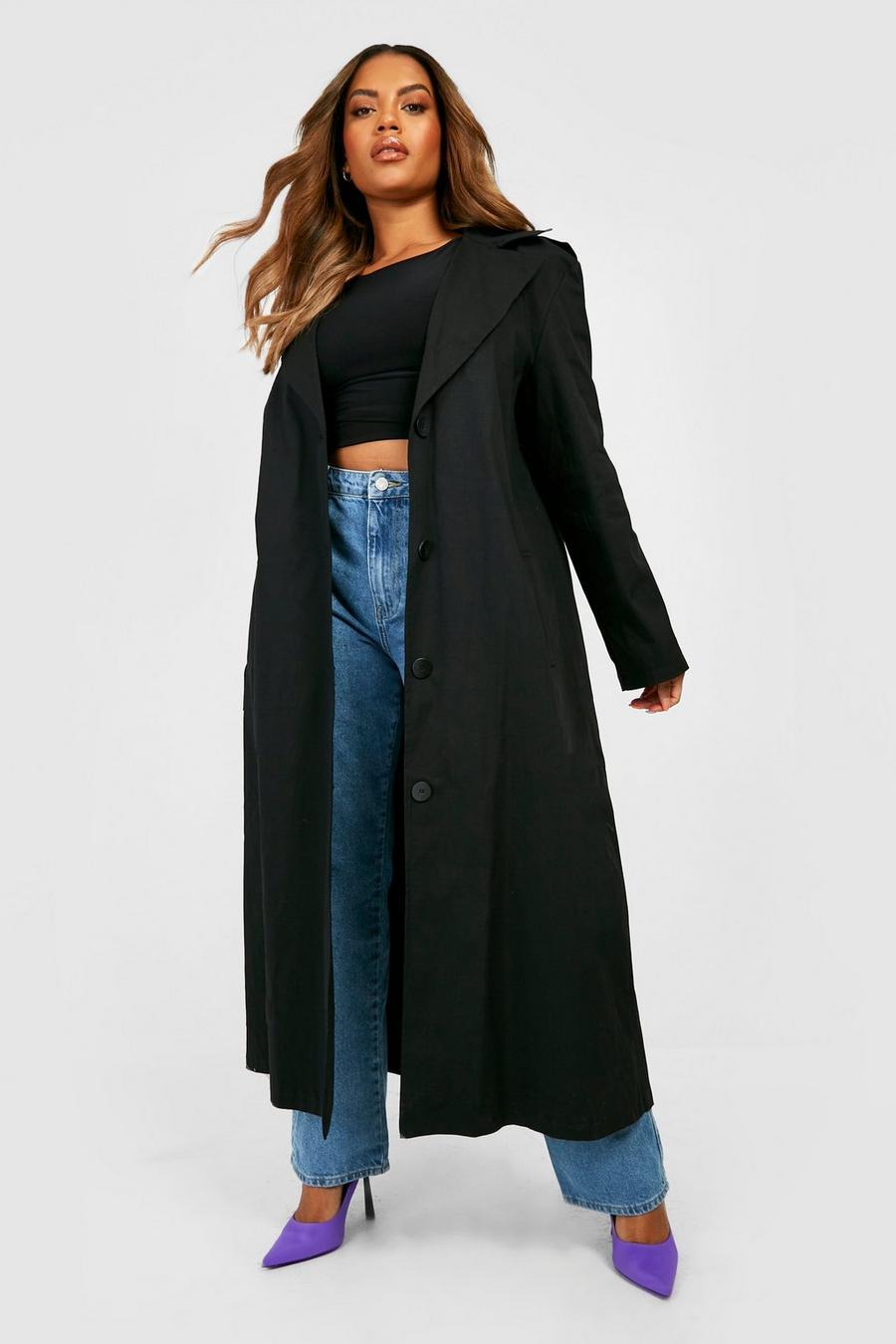 Grande taille - Trench oversize, Black image number 1