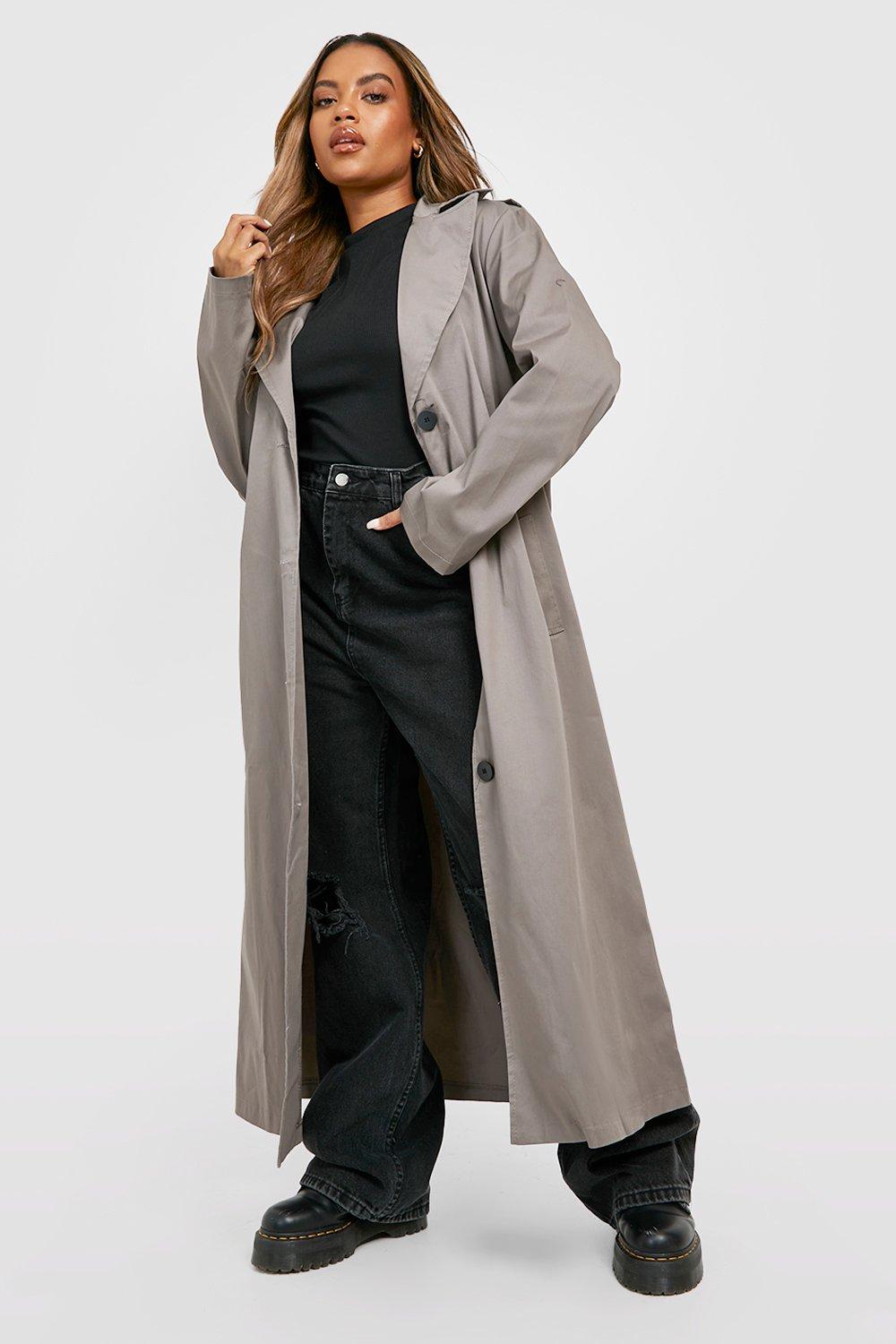 Plus size lightweight sales trench coat