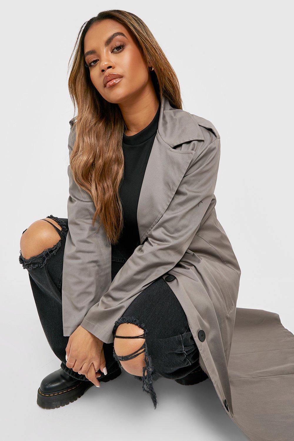 Plus size tan hot sale trench coat