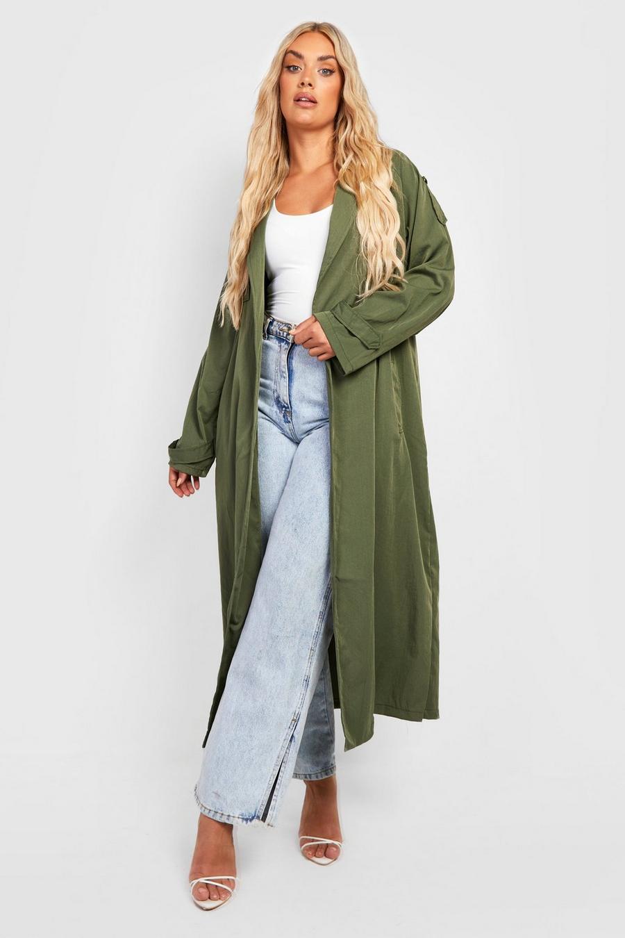 Grande taille - Trench ample, Khaki image number 1