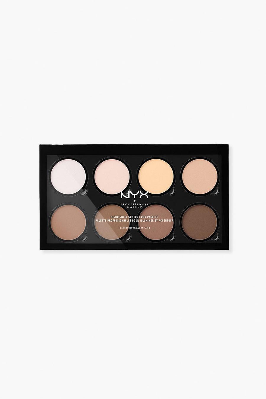 NYX Professional Makeup Palette illuminante & di Contouring Pro Powder Palette - 8 toni personalizzabili, Clear