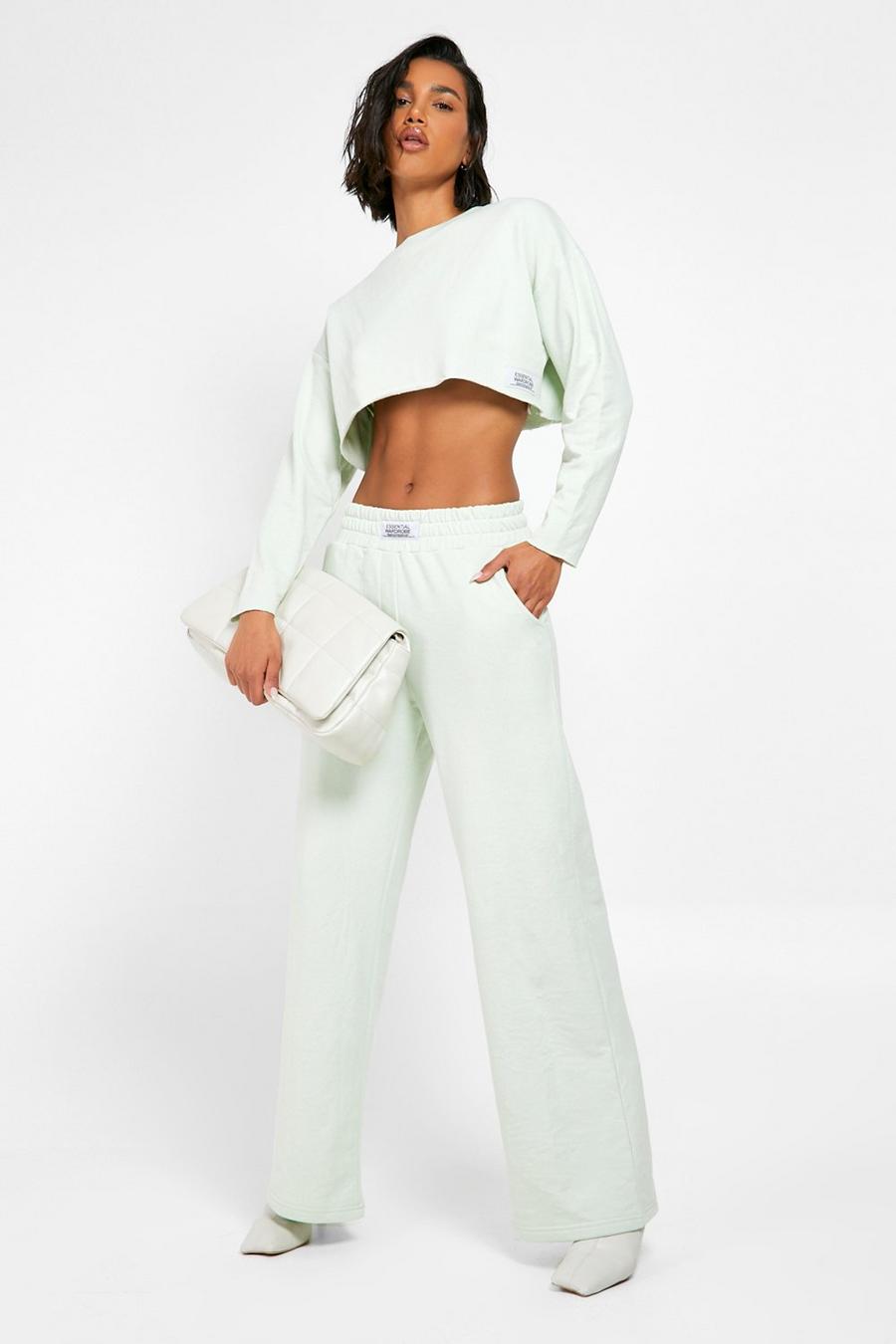 Mint Label Detail Cropped Sweater Tracksuit  image number 1