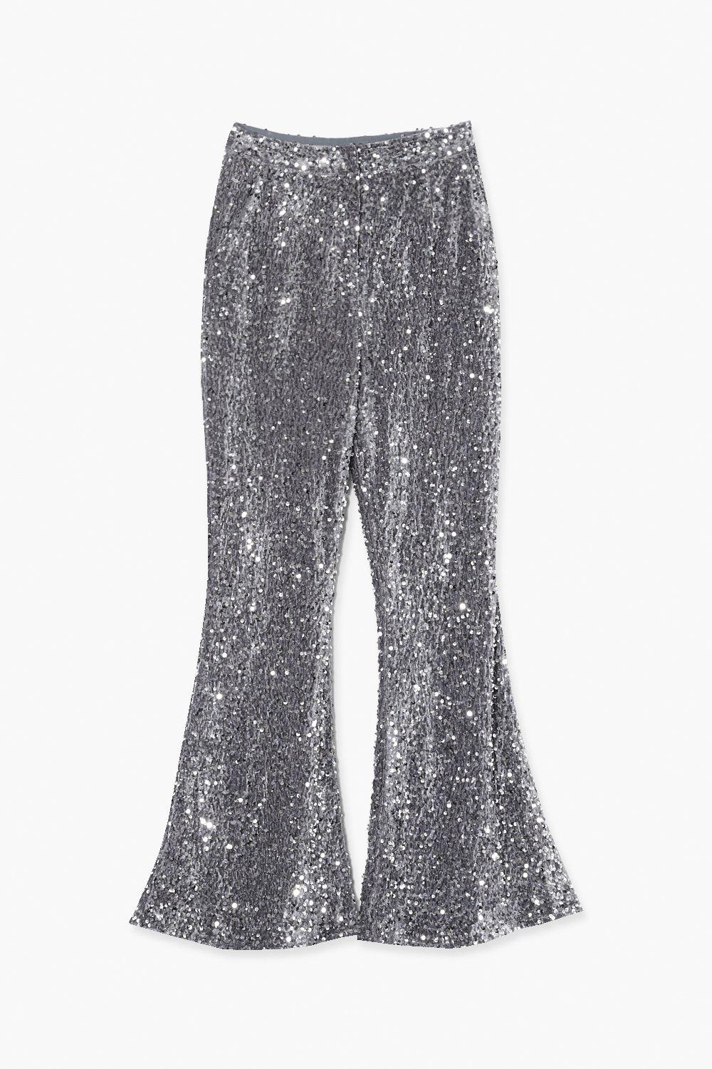 Velvet Sequin Fit & Flare Pants