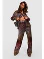 Chocolate Ombre Tonal Sequin Wide Leg Trousers