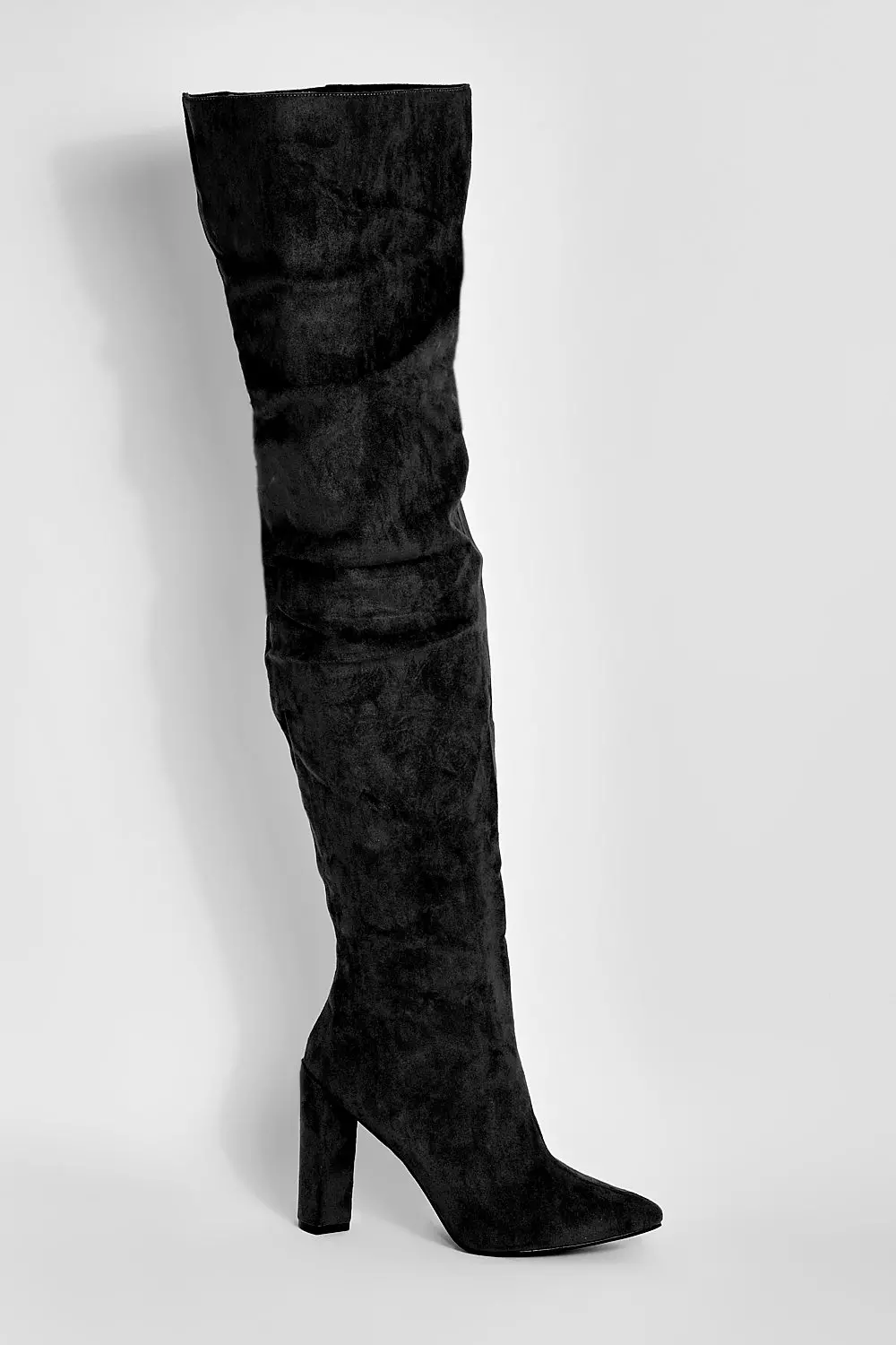 Thigh high store black velvet boots