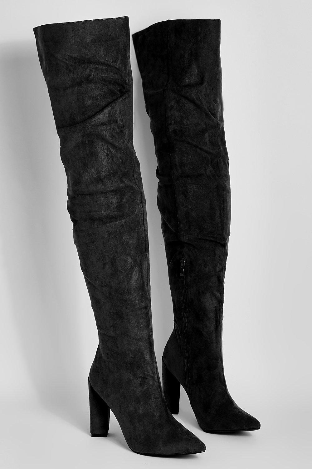 Thigh high pointed sales boots