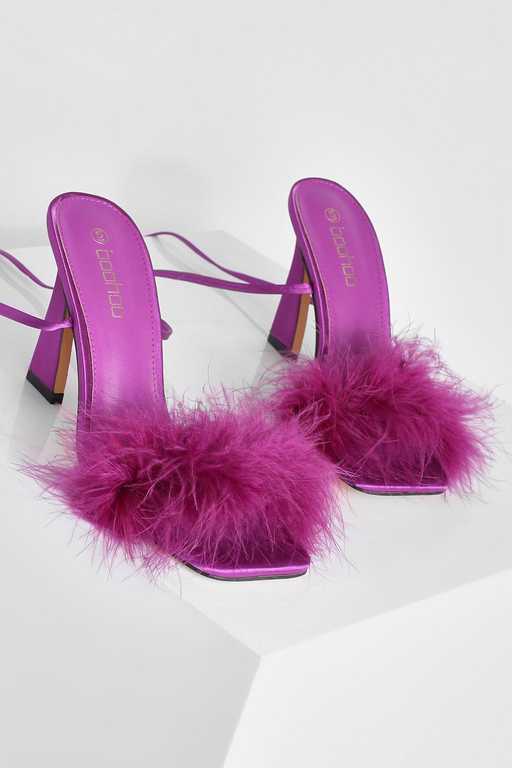 Purple store feather heels