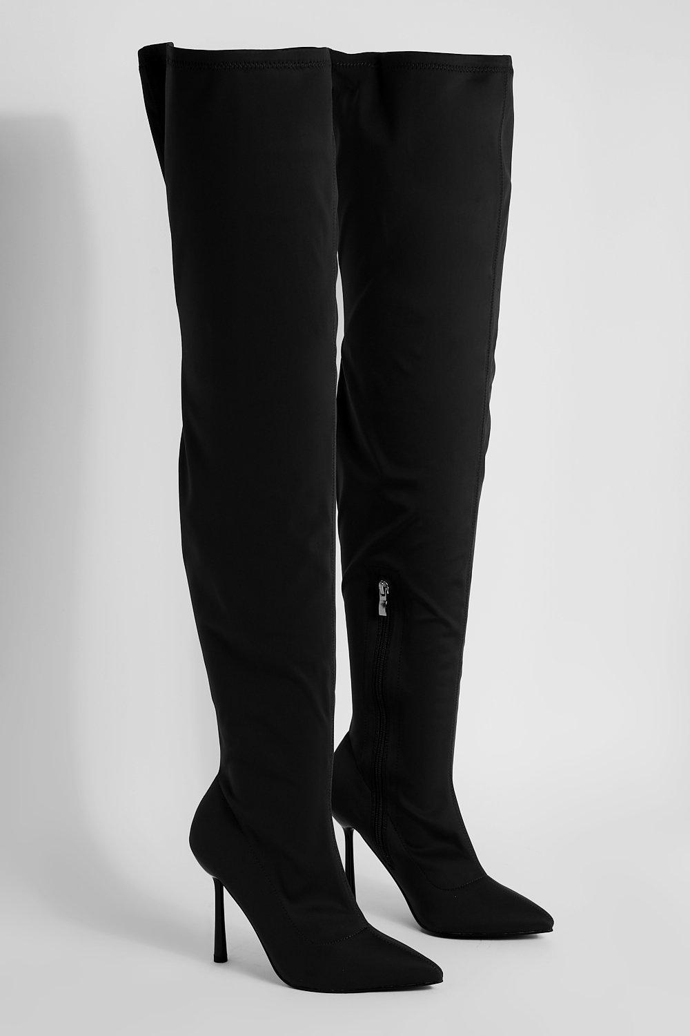 Neoprene thigh high outlet boots