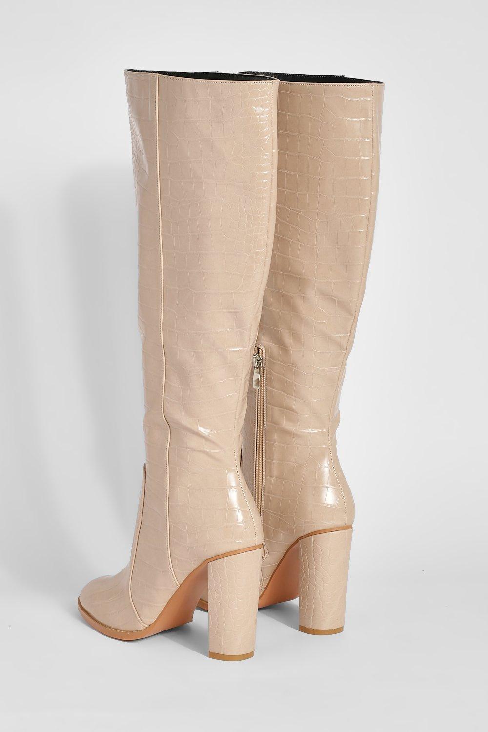 Nude croc online boots