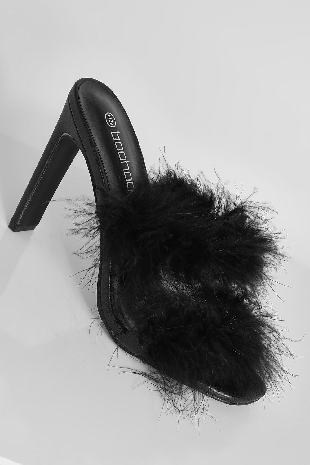 Fluffy best sale mule heels