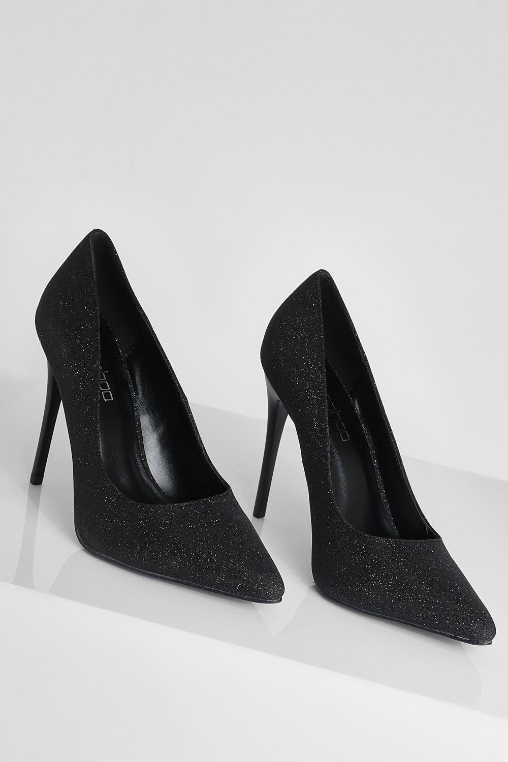 Black glitter store court shoes uk